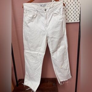 Zara Off-White Denim Pants